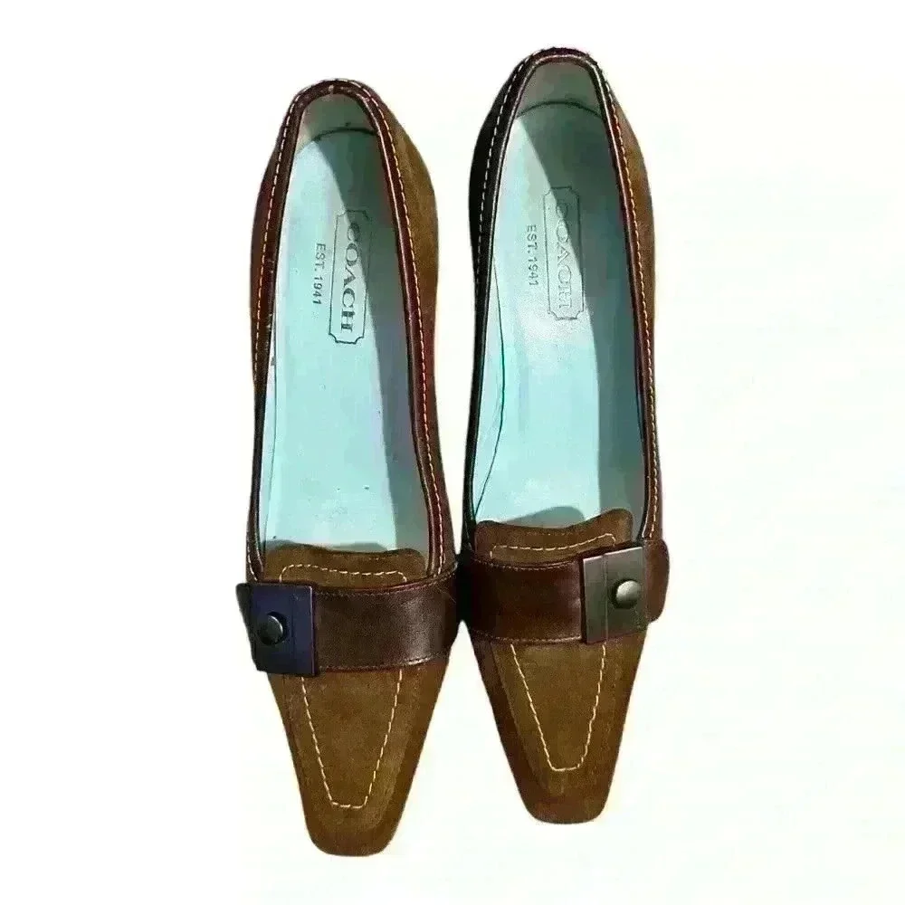 Coach Hailey Low Heel Brown Suede, size 5.5